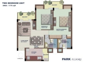 BPTP Park Floors 1 Floor Plan-2-bhk-1170-sq-ft